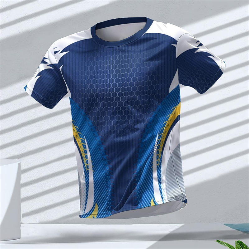 Table Tennis Outfit - قمصان رياضية مطبوعة بتصميم هندسي ثلاثي