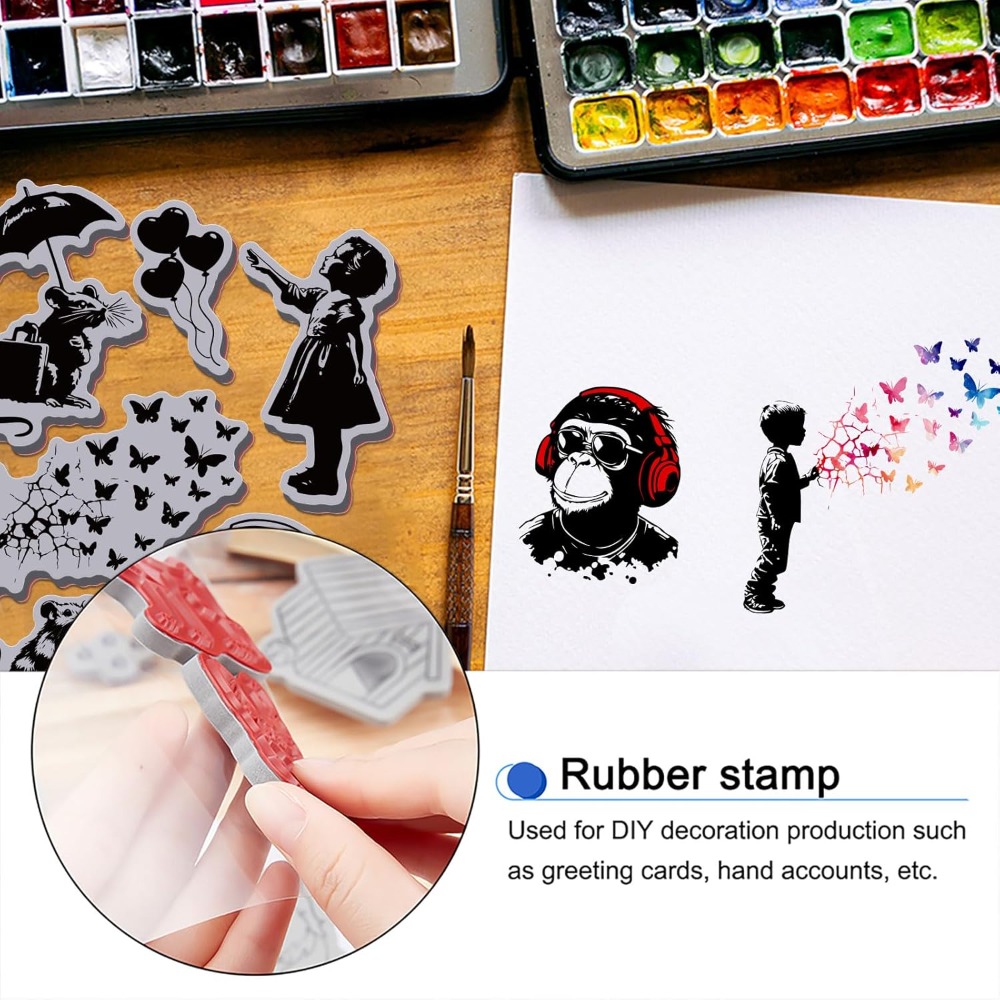 Butterfly Rubber Sheet - الكتابة على الجدران بالون القرد تتشبث