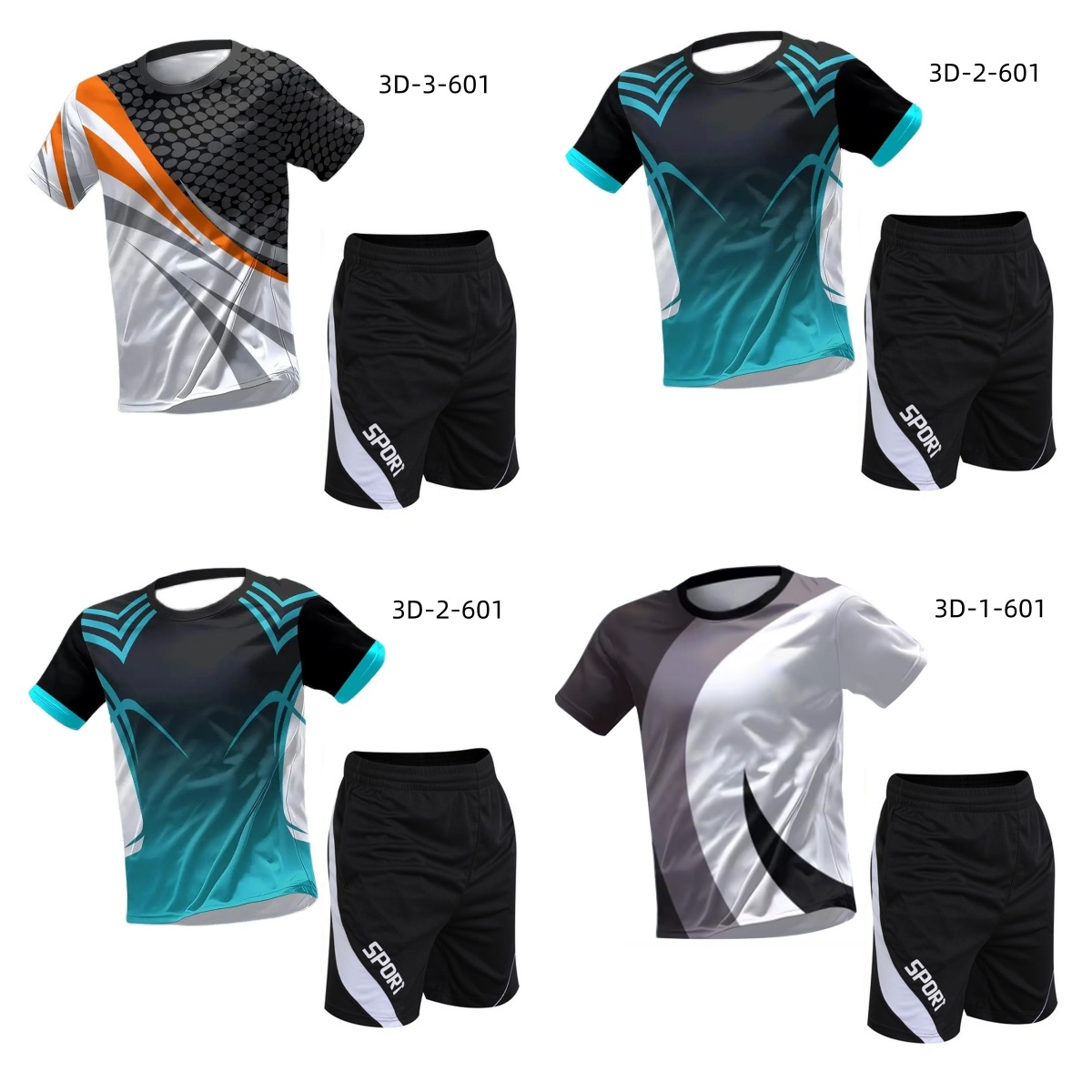 Table Tennis Outfit - طقم رجالي من قطعتين، مقاس كبير،