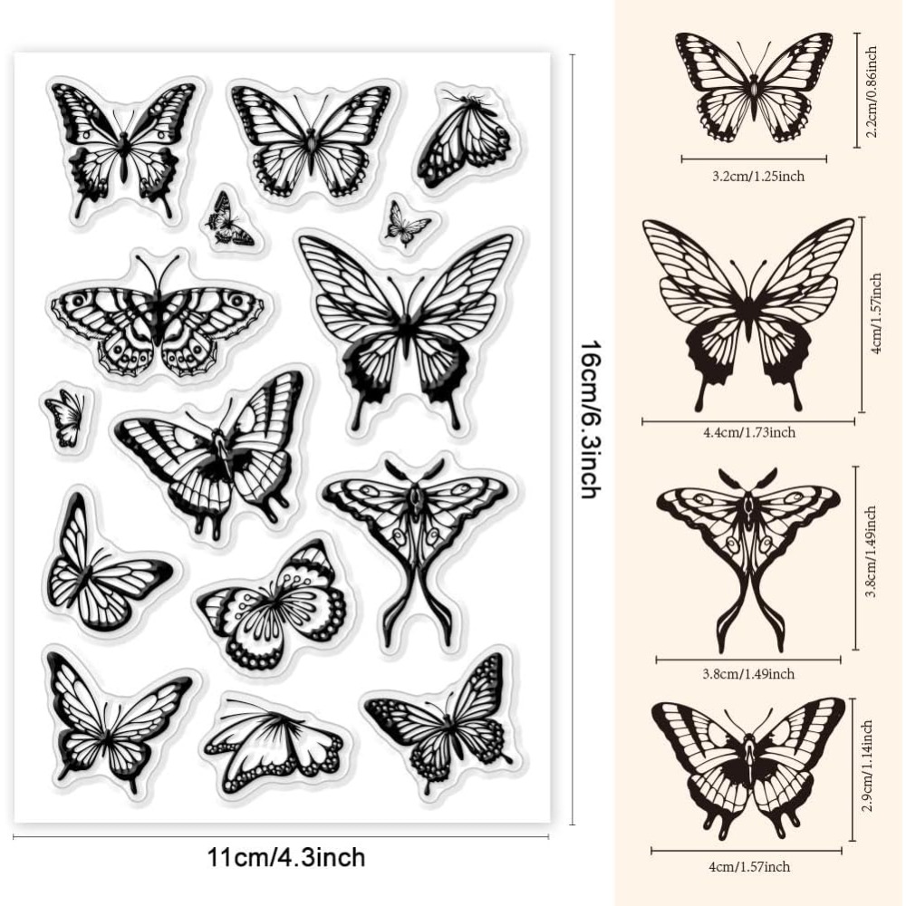 Butterfly Rubber Sheet - ورقة واحدة من ختم شفاف لصنع